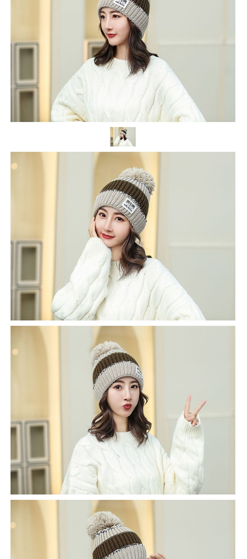 Fashion Navy Color Matching Knitted Wool Cap,Knitting Wool Hats