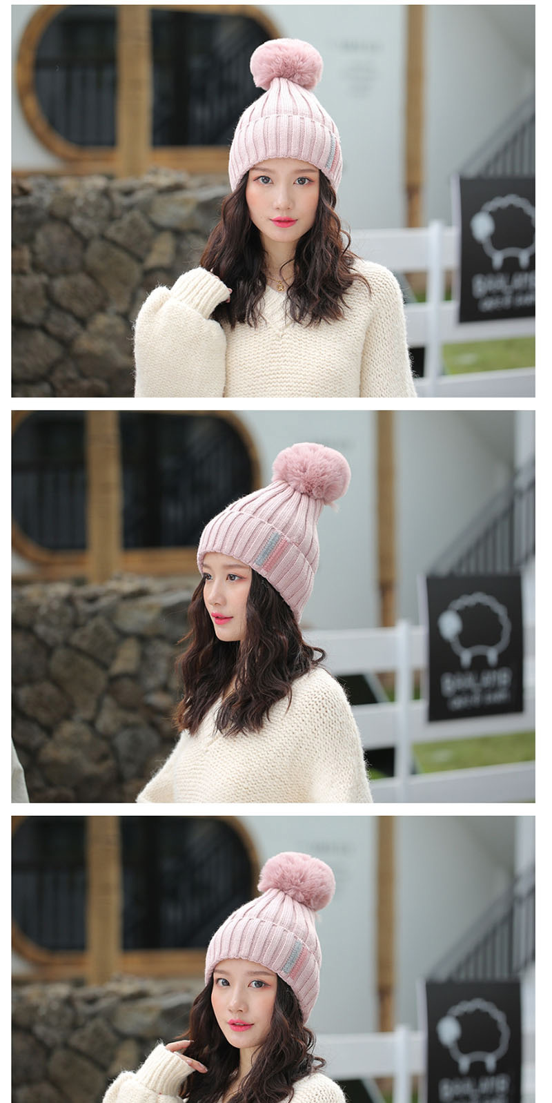 Fashion Lotus Color Contrast Striped Knit Wool Hat,Knitting Wool Hats