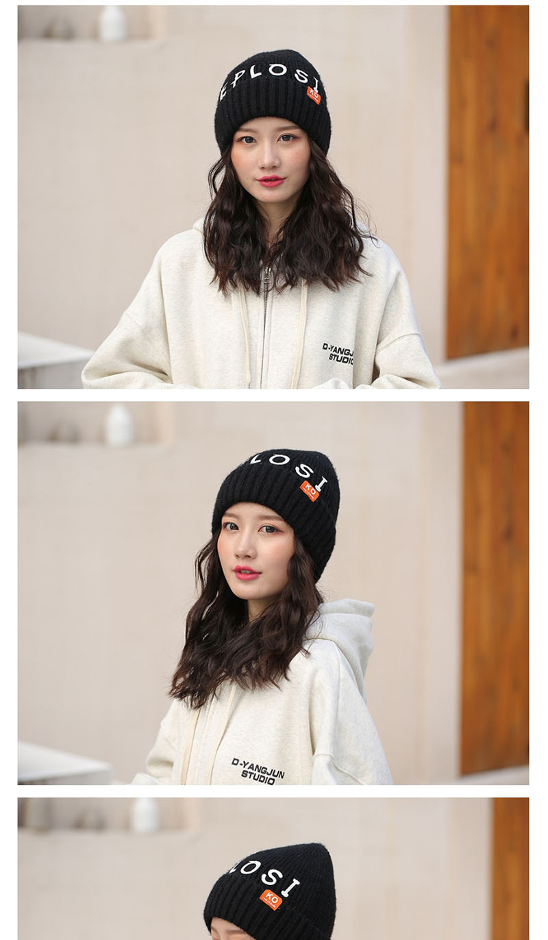 Fashion Red Patch Letter Wool Cap,Knitting Wool Hats