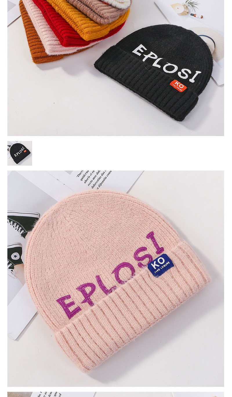 Fashion Khaki Patch Letter Wool Cap,Knitting Wool Hats