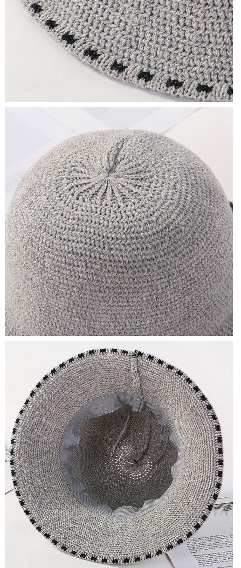 Fashion Caramel Colour Knit Lace Fisherman Hat,Beanies&Others