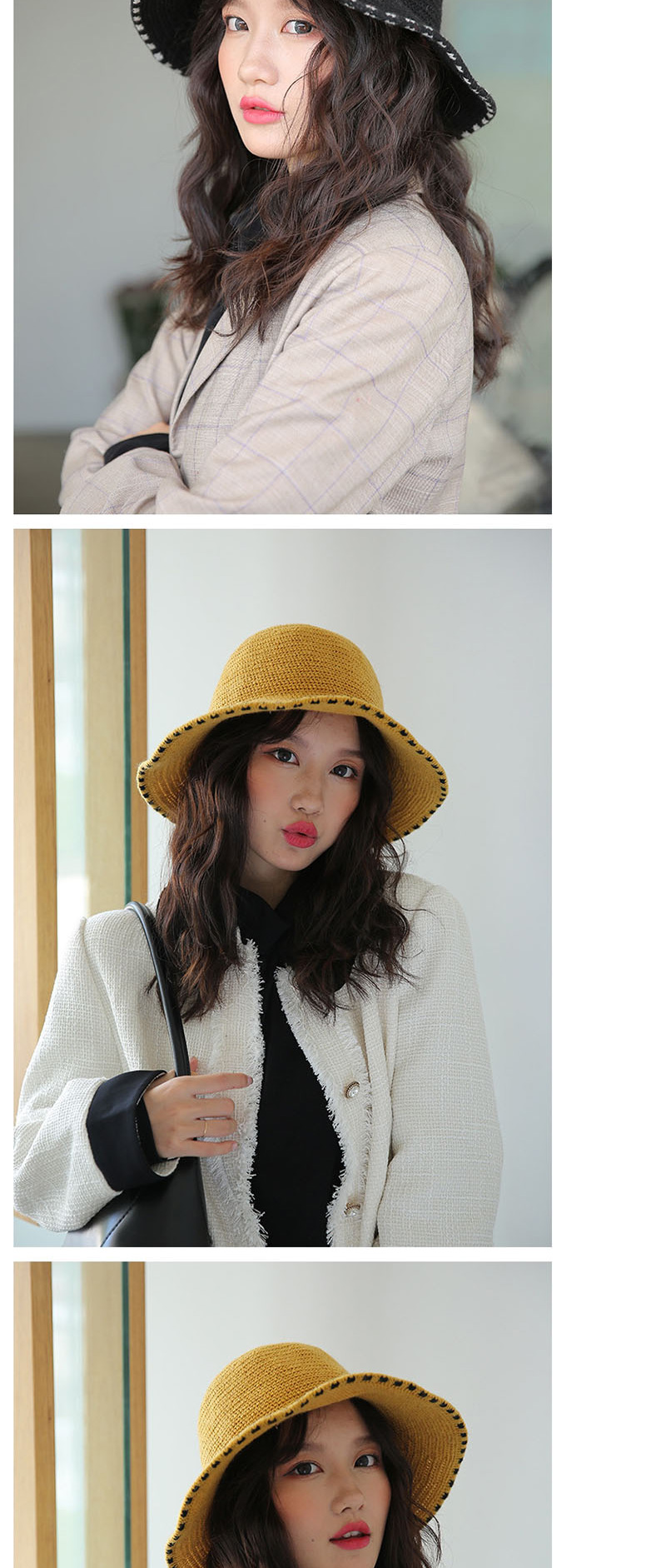 Fashion Light Grey Knit Lace Fisherman Hat,Beanies&Others