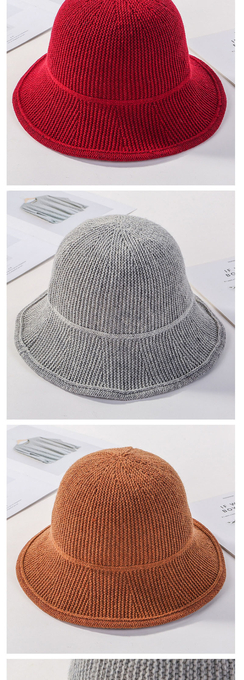 Fashion Khaki Knitted Wool Fisherman Hat,Beanies&Others