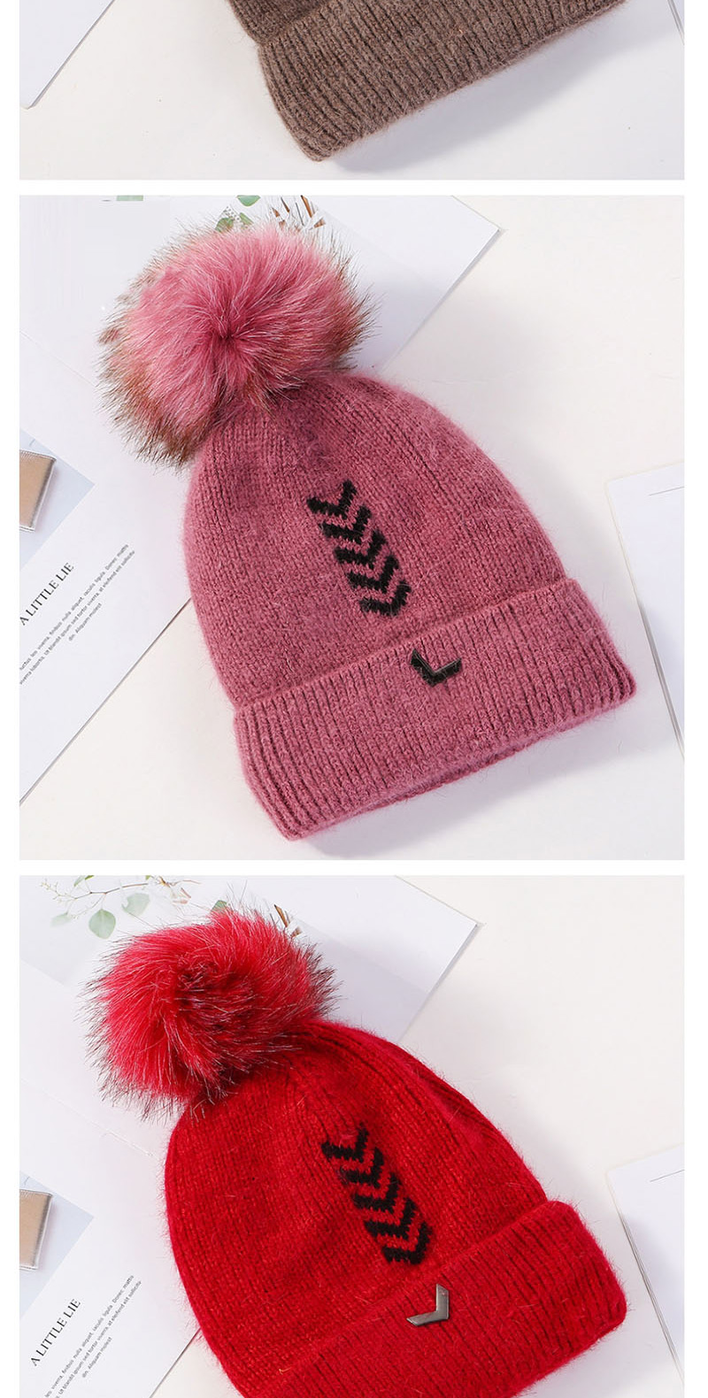 Fashion Red Velvet Knitted Plus Velvet Cap,Knitting Wool Hats