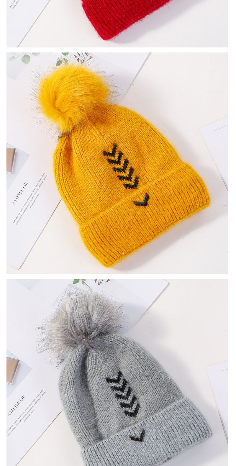 Fashion Yellow Velvet Knitted Plus Velvet Cap,Knitting Wool Hats
