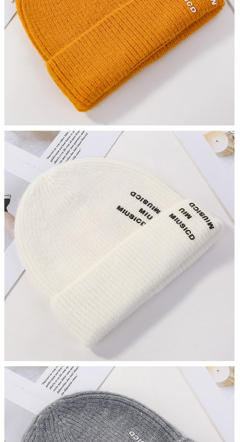 Fashion Khaki Letter Knit Wool Hat,Knitting Wool Hats