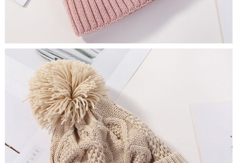 Fashion Pink Plush Embroidered Ym Wool Cap,Knitting Wool Hats