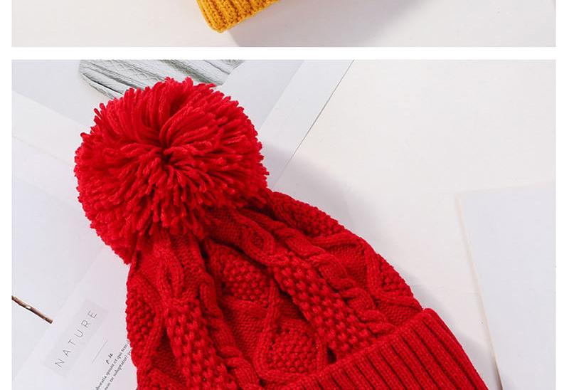 Fashion Yellow Plush Embroidered Ym Wool Cap,Knitting Wool Hats