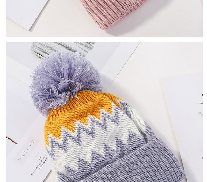 Fashion Beige Color Matching Double Wool Cap,Knitting Wool Hats