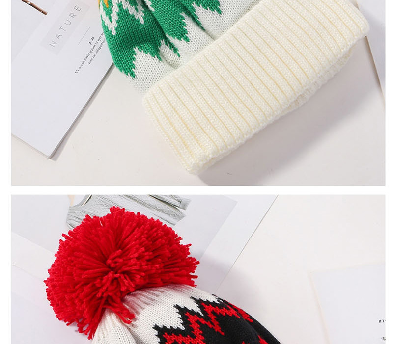 Fashion Red Color Matching Double Wool Cap,Knitting Wool Hats