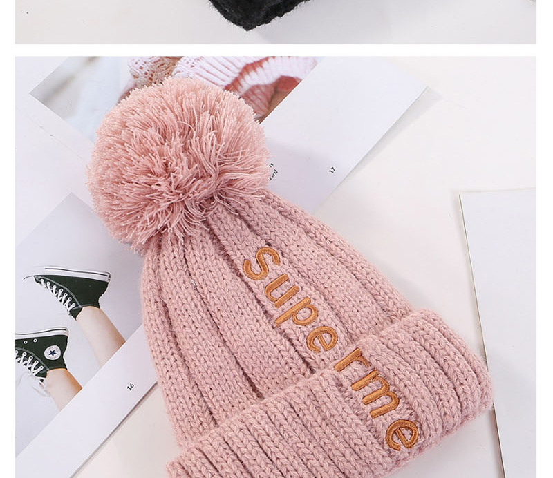 Fashion Black Letter Embroidery And Velvet Hat,Knitting Wool Hats