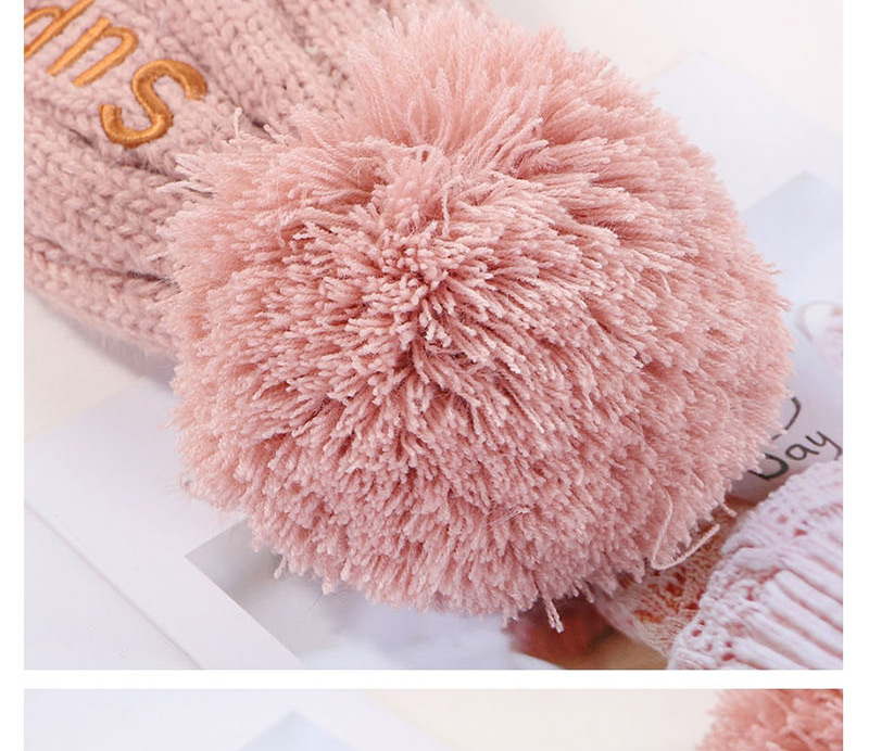 Fashion Pink Letter Embroidery And Velvet Hat,Knitting Wool Hats