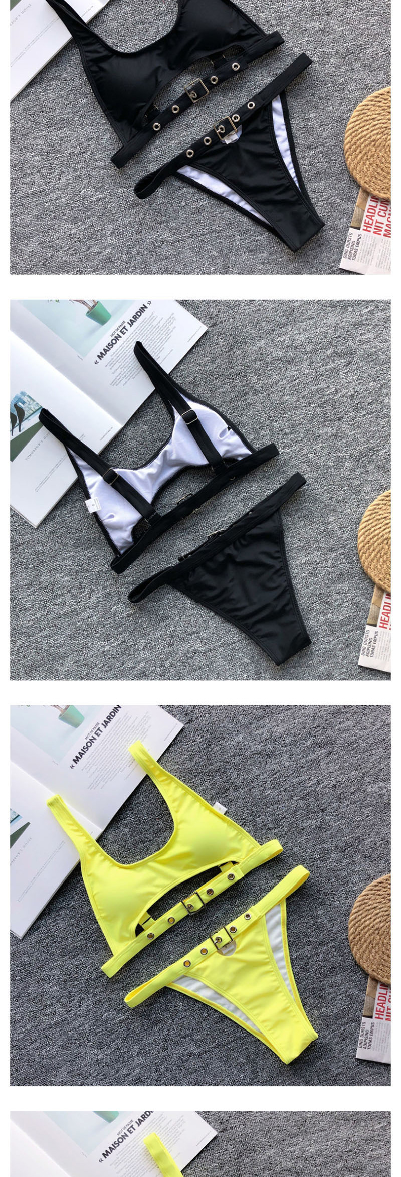 Fashion White Eye Bandage Split Swimsuit,Bikini Sets