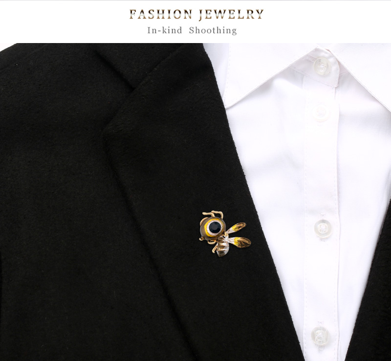 Fashion Coffee Color Alloy Dripping Bee Brooch,Korean Brooches