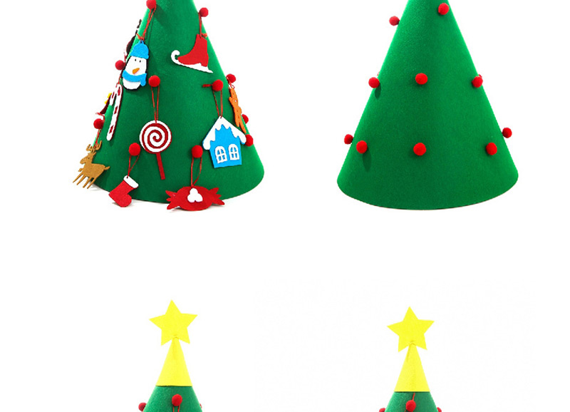 Fashion Green Felt Cloth Christmas Tree Puzzle Gift,Festival & Party Supplies