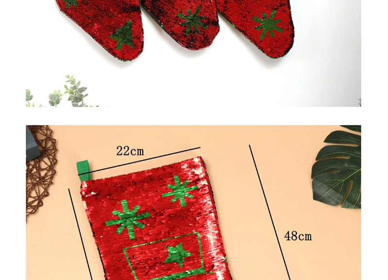Fashion Sequined Socks Variable Color Sequins Red And Green Christmas Stockings,Festival & Party Supplies