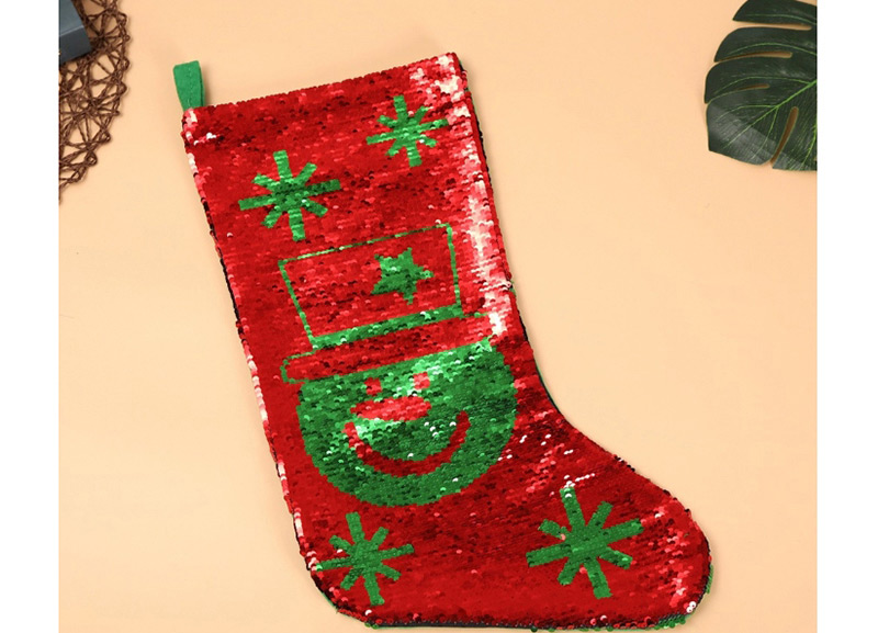 Fashion Sequined Socks For The Elderly Variable Color Sequins Red And Green Christmas Stockings,Festival & Party Supplies