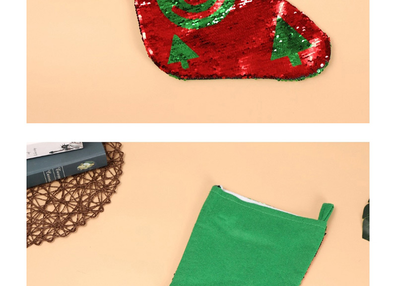 Fashion Sequined Socks For The Elderly Variable Color Sequins Red And Green Christmas Stockings,Festival & Party Supplies