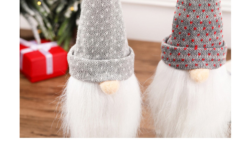 Fashion A Gray-white Faceless Old Wine Bottle Set Santa Claus Knitted Beard Wine Set,Festival & Party Supplies