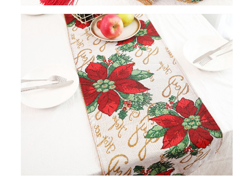 Fashion Red+green Cartoon Christmas Table Flag,Festival & Party Supplies