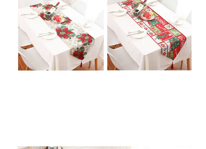 Fashion Red+white Cartoon Christmas Table Flag,Festival & Party Supplies