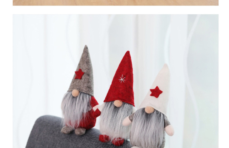 Fashion White Hat Style Standing Long Beard Without Face Doll Santa Claus Doll Without Face Doll,Festival & Party Supplies