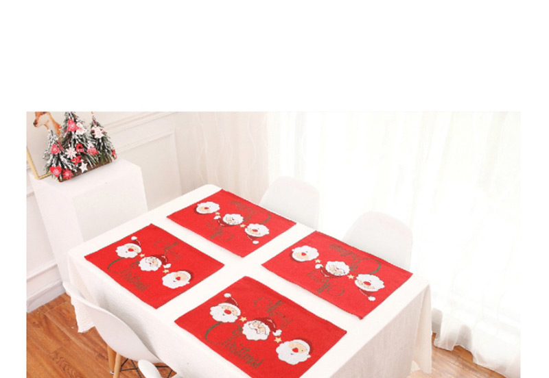 Fashion New Table Mat Deer 1 Piece Of Christmas Embroidery Placemat,Festival & Party Supplies