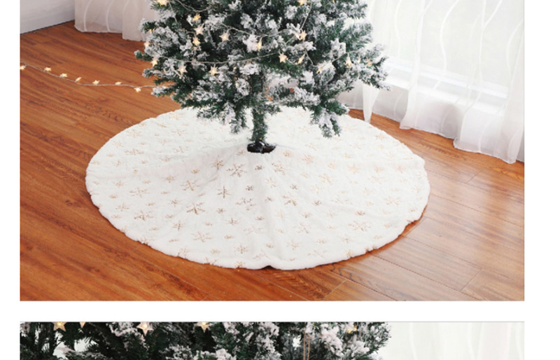 Fashion 122cm Gold Sequins Embroidered Tree Skirt Plush Sequins Embroidered Christmas Tree Skirt,Festival & Party Supplies