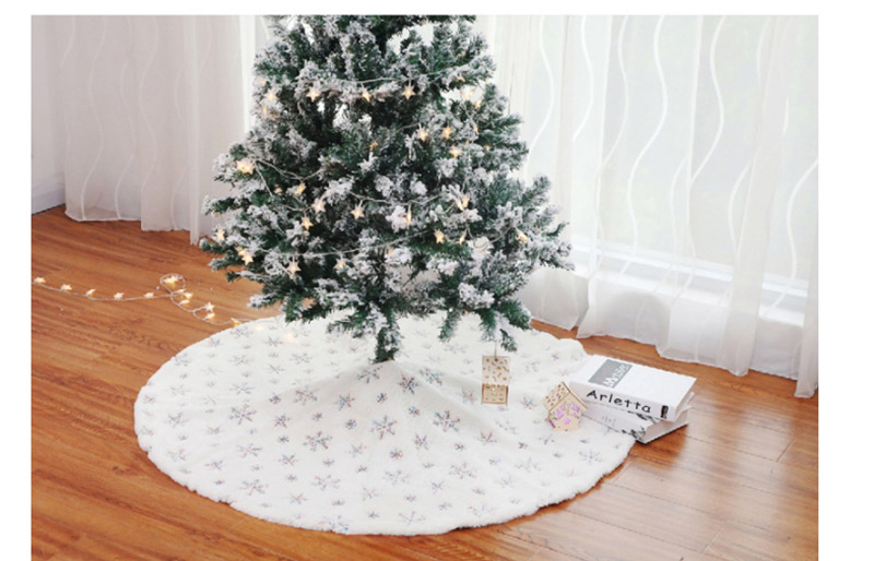 Fashion 122cm Gold Sequins Embroidered Tree Skirt Plush Sequins Embroidered Christmas Tree Skirt,Festival & Party Supplies