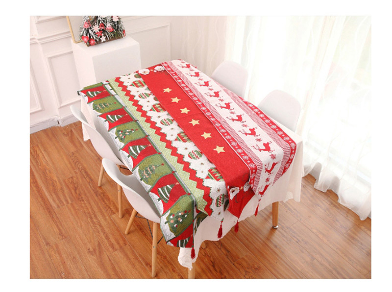 Fashion Christmas Tree Table Flag Yarn-dyed Jacquard Christmas Table Flag,Festival & Party Supplies