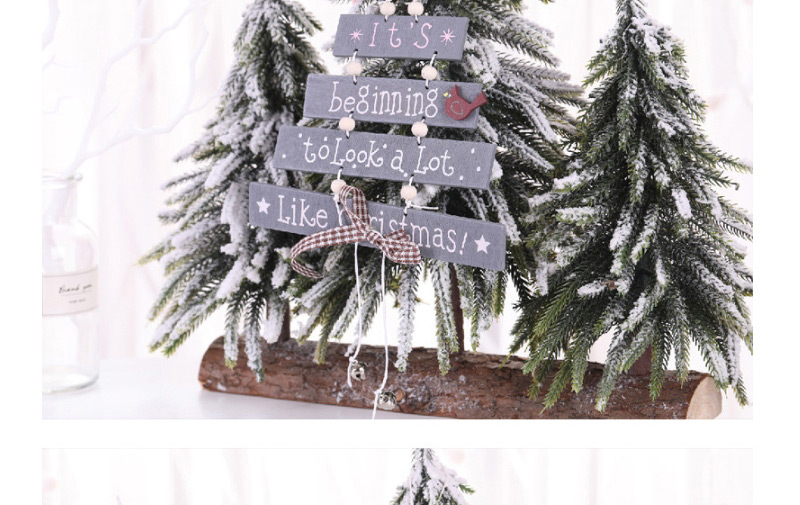 Fashion Grey Christmas Tree Wooden Pendant Colorful Letters Christmas Wooden Pendant,Festival & Party Supplies