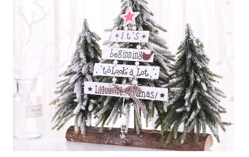 Fashion White Christmas Tree Wooden Pendant Colorful Letters Christmas Wooden Pendant,Festival & Party Supplies