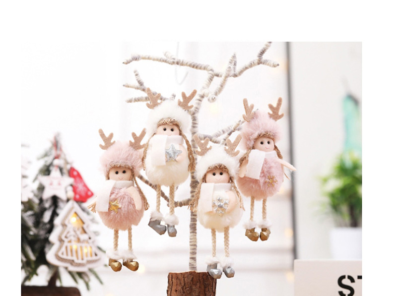Fashion White Plush Snowflake Angel Pendant Plush Angel Doll Doll Christmas Tree Pendant,Festival & Party Supplies