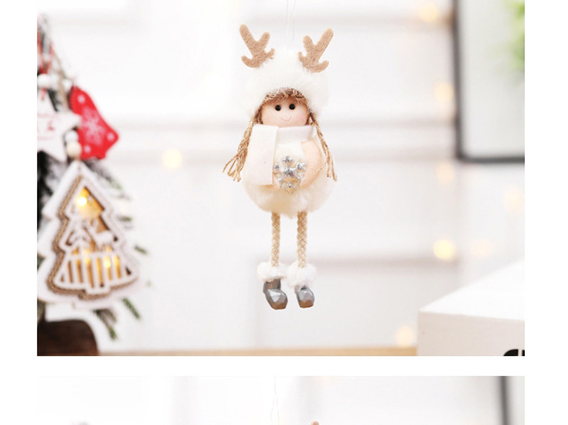 Fashion White Plush Five-star Angel Pendant Plush Angel Doll Doll Christmas Tree Pendant,Festival & Party Supplies