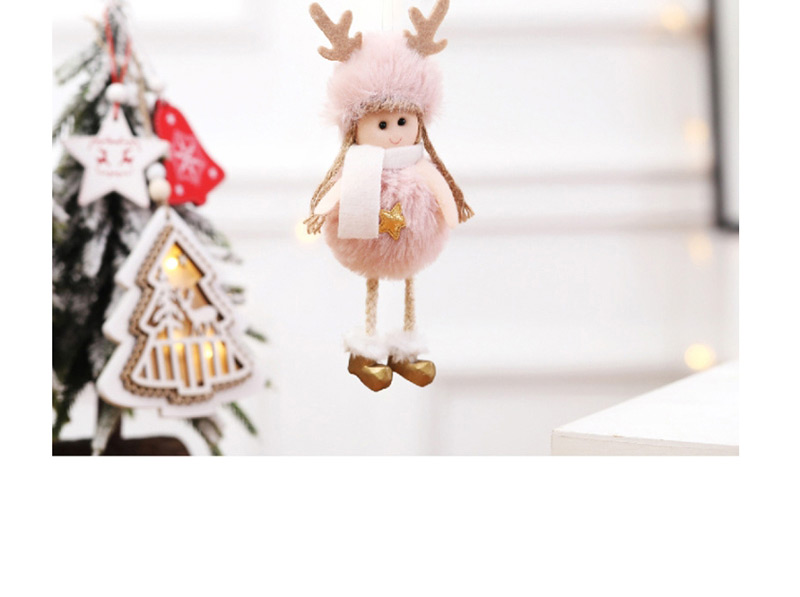 Fashion Powder Plush Five-star Angel Pendant Plush Angel Doll Doll Christmas Tree Pendant,Festival & Party Supplies