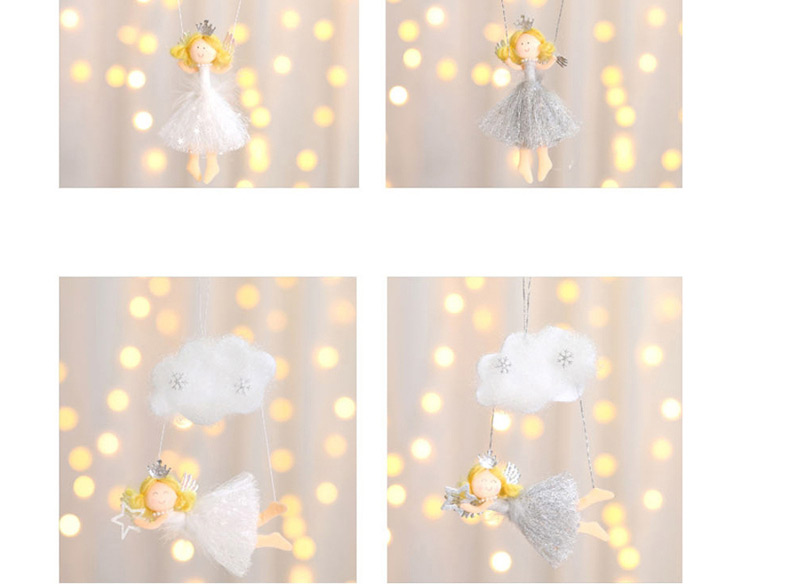 Fashion Grey Heart Cloud Angel Christmas Cloud Angel Pendant,Festival & Party Supplies
