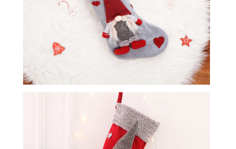 Fashion H Gray Paragraph No Face Doll Christmas Stockings Three-dimensional Faceless Doll Christmas Stockings,Festival & Party Supplies