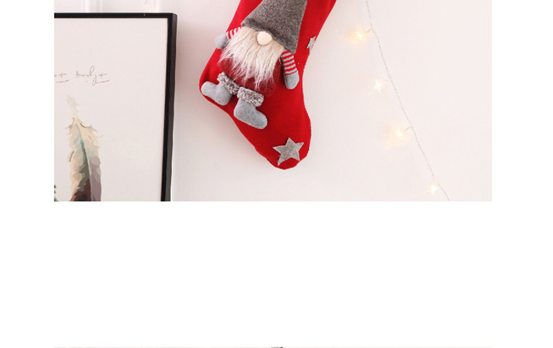 Fashion H Gray Paragraph No Face Doll Christmas Stockings Three-dimensional Faceless Doll Christmas Stockings,Festival & Party Supplies
