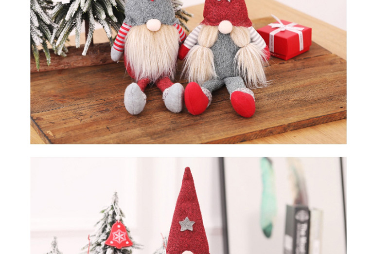Fashion H Gray Hat Long Legs Without Face Doll Tied Beard Hanging Legs Without Face Doll Ornaments,Festival & Party Supplies