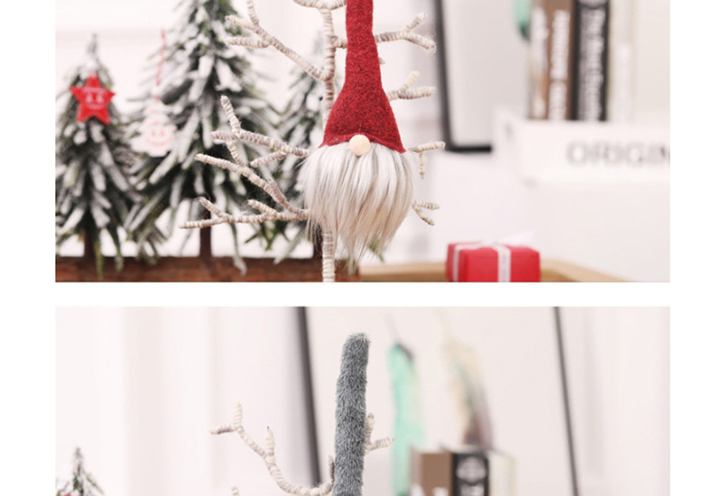 Fashion H Gray Long Hat Section No Face Old Man Pendant Faceless Long Beard Doll Christmas Tree Pendant,Festival & Party Supplies