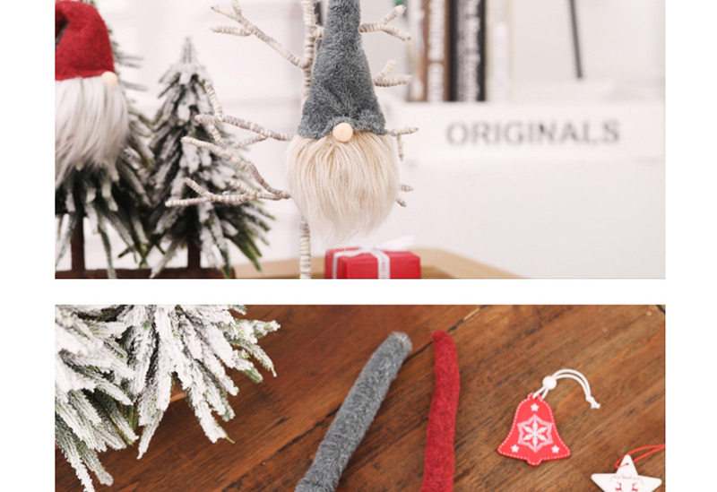 Fashion H Gray Long Hat Section No Face Old Man Pendant Faceless Long Beard Doll Christmas Tree Pendant,Festival & Party Supplies