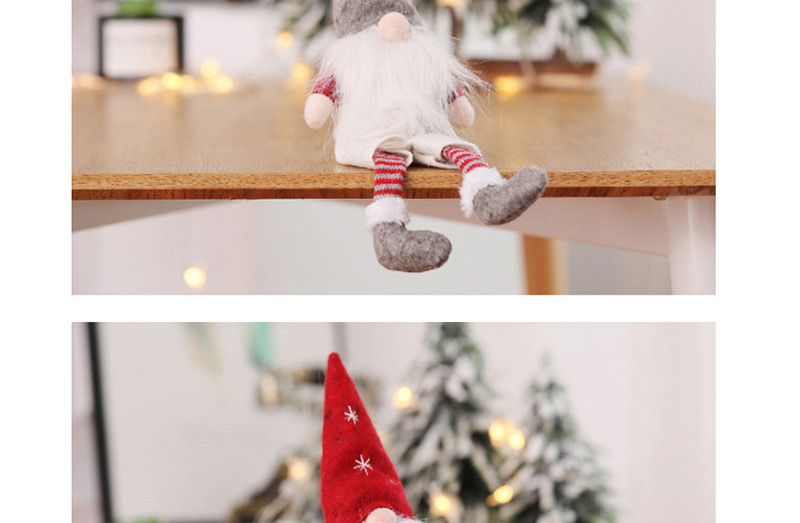 Fashion Gray Hat Mustache Santa Claus Doll Faceless Doll Decoration,Festival & Party Supplies