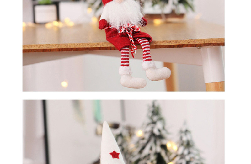 Fashion White Hat Mustache Santa Claus Doll Faceless Doll Decoration,Festival & Party Supplies