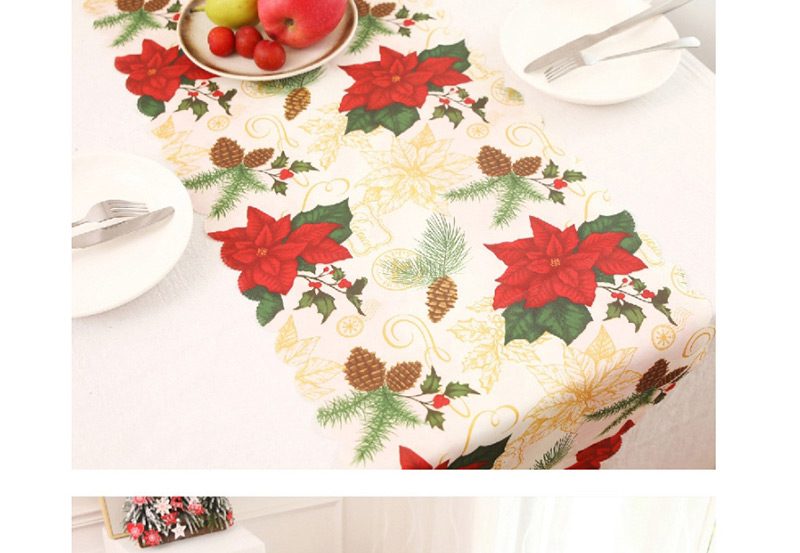 Fashion A Color Polyester Printed Christmas Table Flag,Festival & Party Supplies