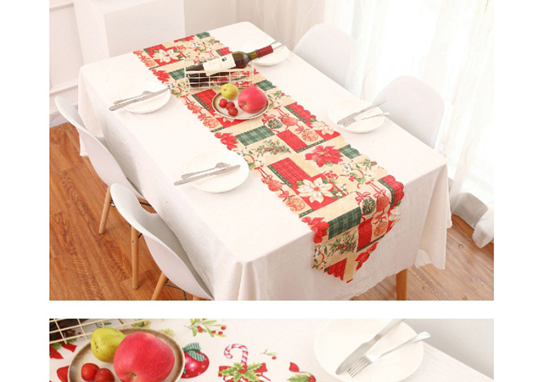 Fashion B Color Polyester Printed Christmas Table Flag,Festival & Party Supplies