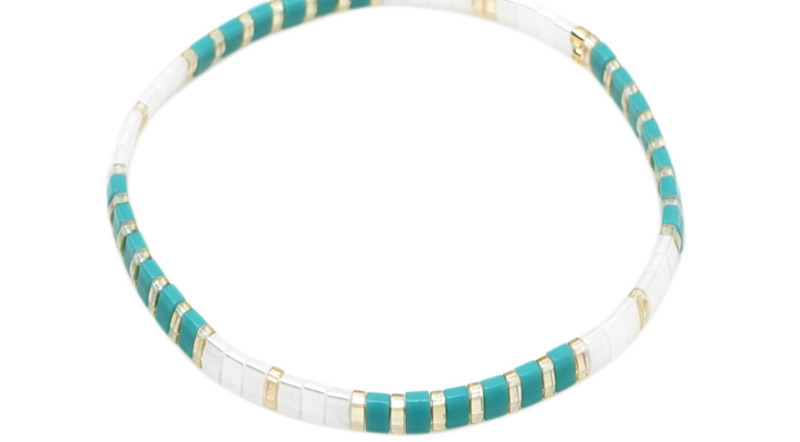 Fashion Green Square Rice Beads Beaded Bracelet,Beaded Bracelet