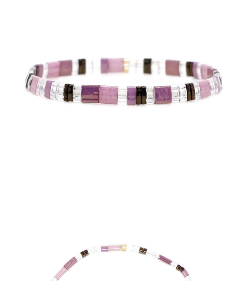 Fashion Purple Square Rice Beads Beaded Bracelet,Beaded Bracelet