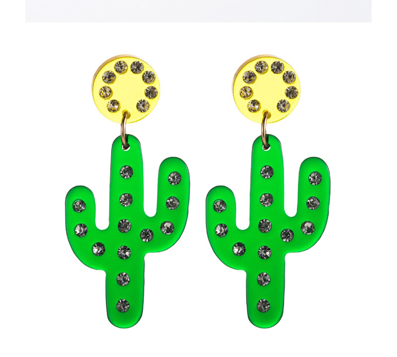 Fashion Red Resin Cactus Watermelon Stud Earrings,Drop Earrings