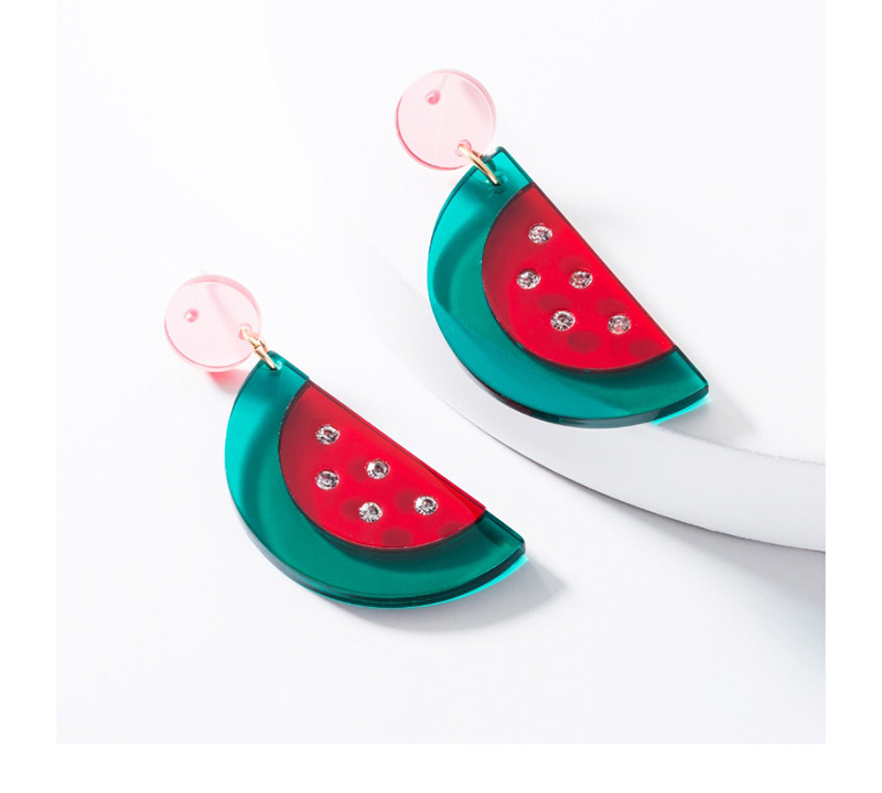 Fashion Green Resin Cactus Watermelon Stud Earrings,Drop Earrings