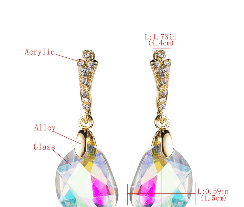 Fashion Green Alloy Diamond-studded Geometric Earrings,Drop Earrings